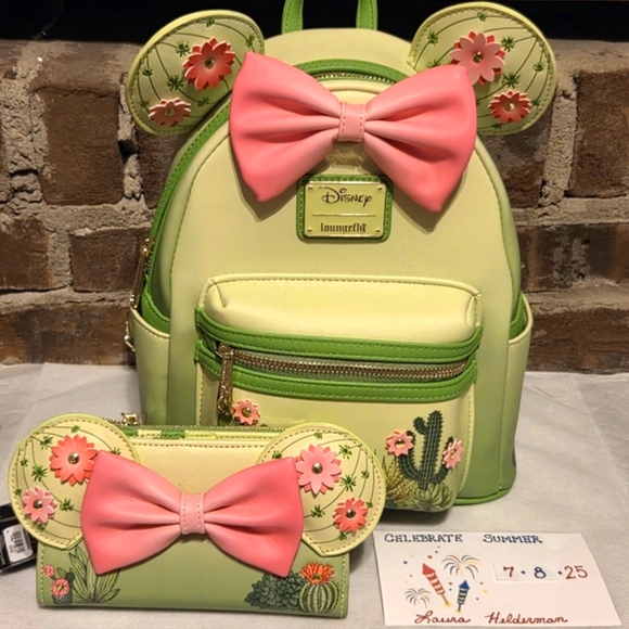 GORGEOUS *Sold Out* Cactus Minnie Loungefly SET! New with Tags!  BONUS Tumbler!! - Picture 6 of 6